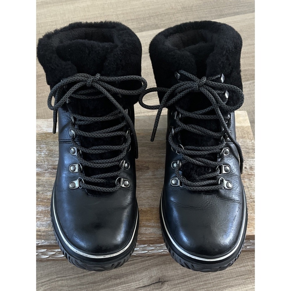Pajar Canada Boots Womens Size 8 8.5 Black Waterproof Snow Winter Faux Fur